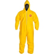 Dupont Specialty Products Usa DuPont Tychem 2000 Coverall, Hood, Elastic Wrist/Ankle, Serged Seam, Stormflap, Yellow, XL, 12/Qty QC127SYLXL001200
